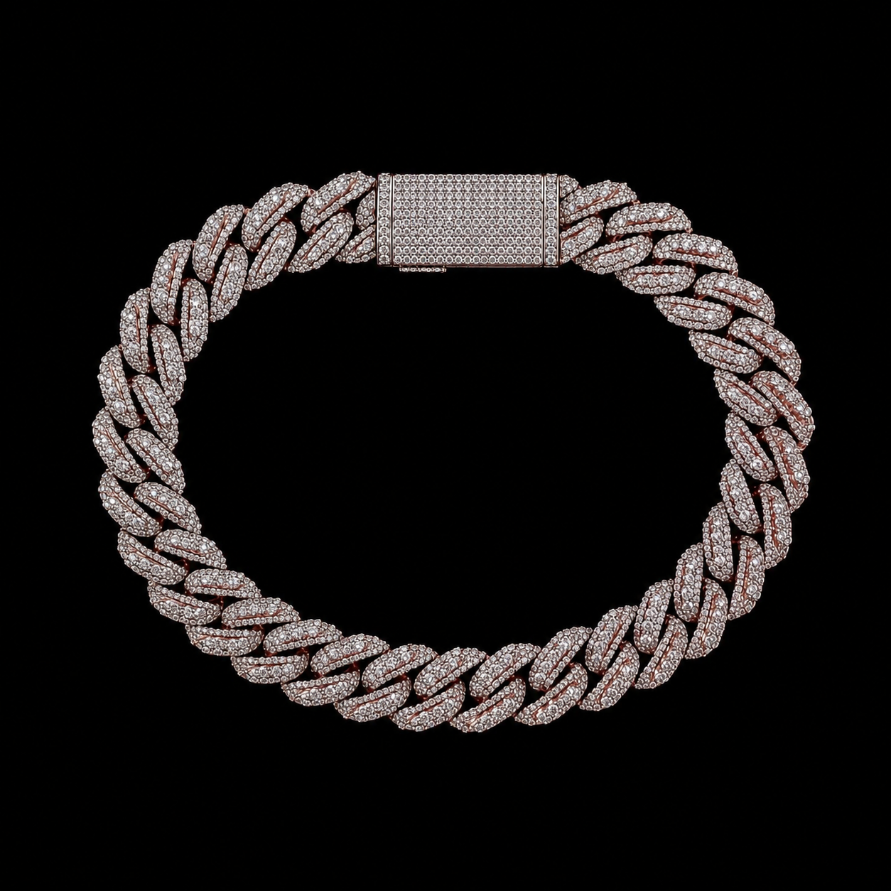 VVS1 Rose Gold Cuban Bracelet