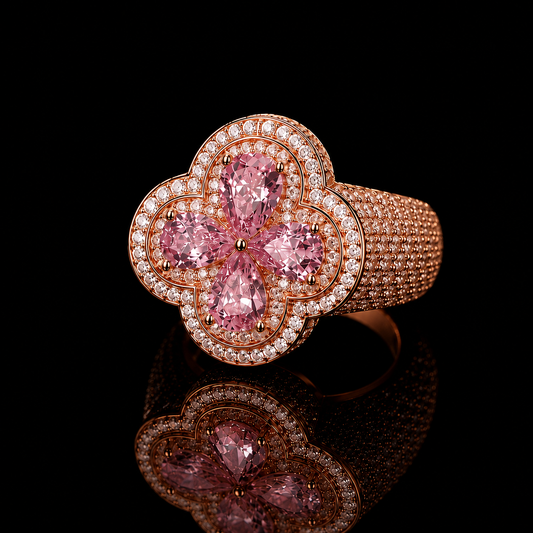 VVS1 Mosaic pink ring - Rose Gold