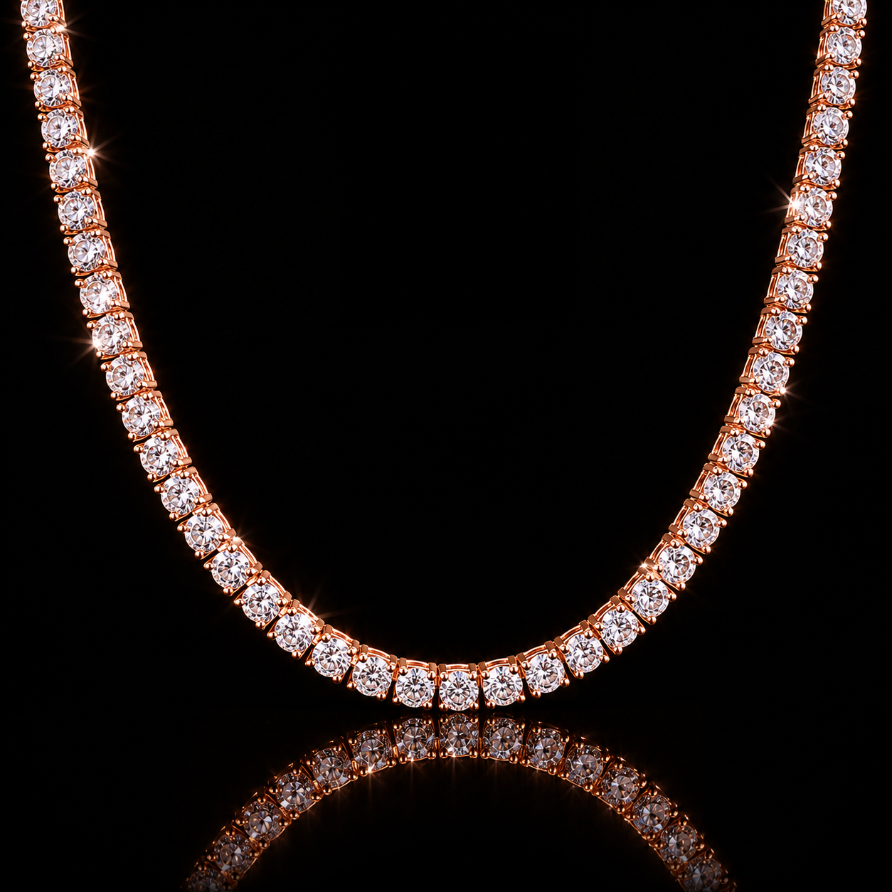 Rose Gold Tennis Chain - 4mm